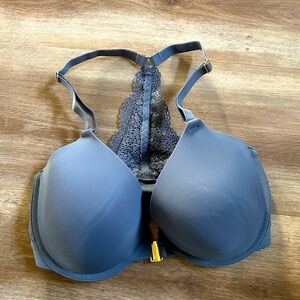 Lively bra 34D front closure lace racerback underwire lightly padded cups